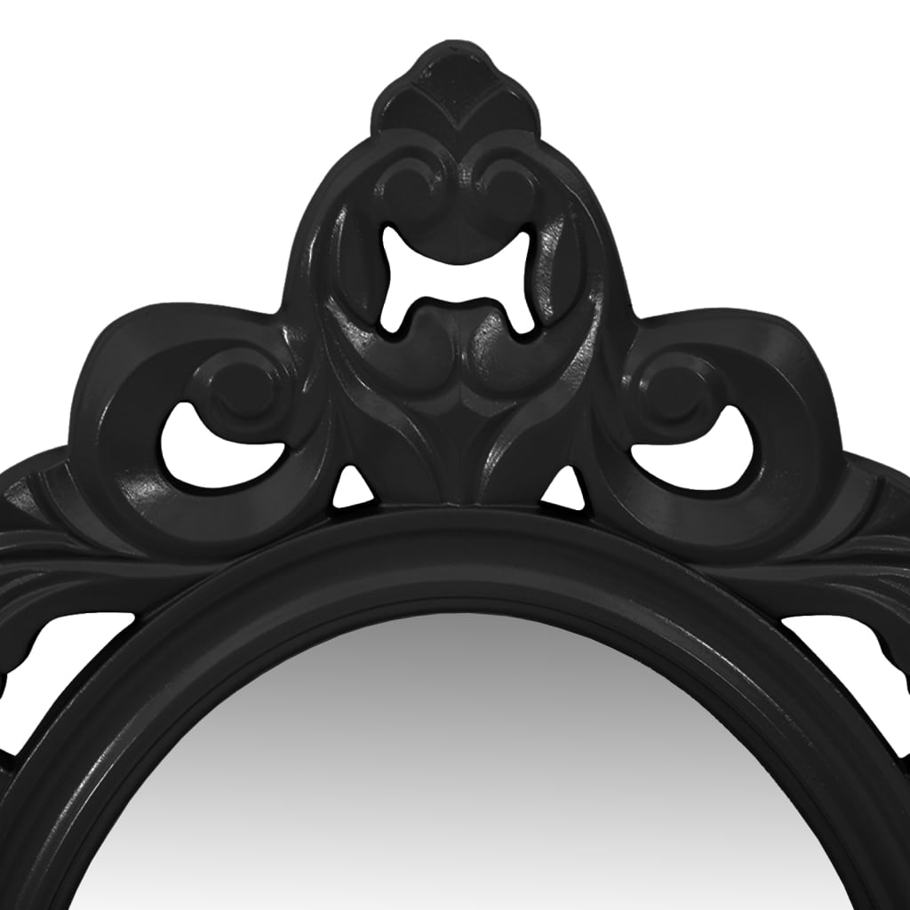 Fekete tükrös kulcs- és ékszertartó fali polcszett kampókkal 