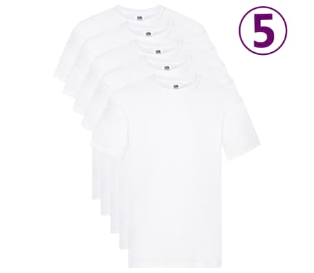 Fruit of the Loom originale T-shirts 5 stk. str. M bomuld hvid-picture