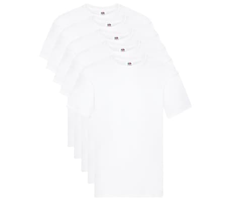 Fruit of the Loom T-shirts originais 5 pcs algodão M branco