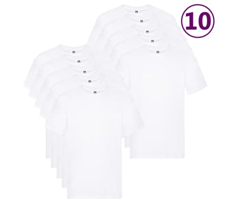 Fruit of the Loom Original T-Shirts 10 Stk. Weiß 3XL Baumwolle-picture