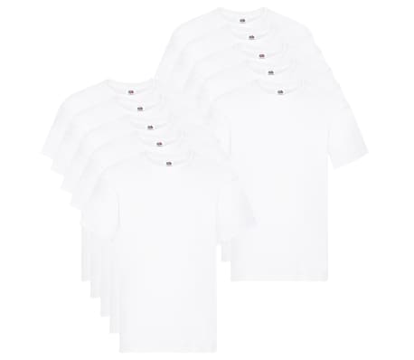 Fruit of the Loom T-shirts originais 10 pcs algodão 3XL branco