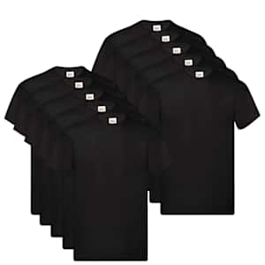 Fruit of the Loom Originalūs marškinėliai, 10vnt., juodi, medvilnė, S