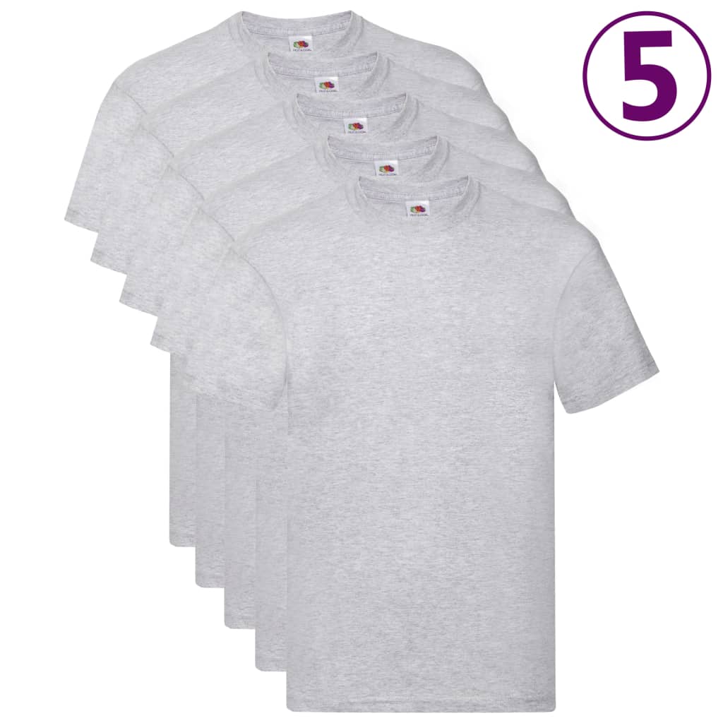 5 Fruit of the Loom Original T-paita 5 kpl harmaa S puuvilla