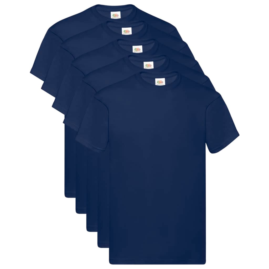 

Fruit of the Loom T-shirts Original 5 st 3XL katoen marineblauw