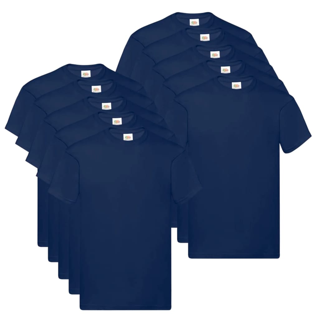 Fruit of the Loom Original T-shirts 10 pcs Navy 3XL Cotton