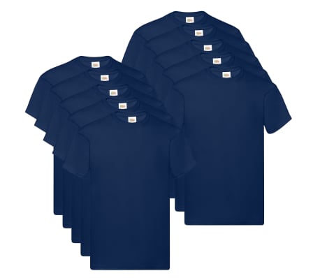 Fruit of the Loom T-shirts originaux 10 pcs Bleu marine 4XL Coton
