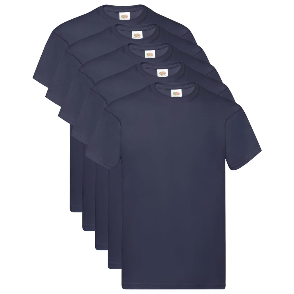 

Fruit of the Loom T-shirts Original 5 st L katoen marineblauw