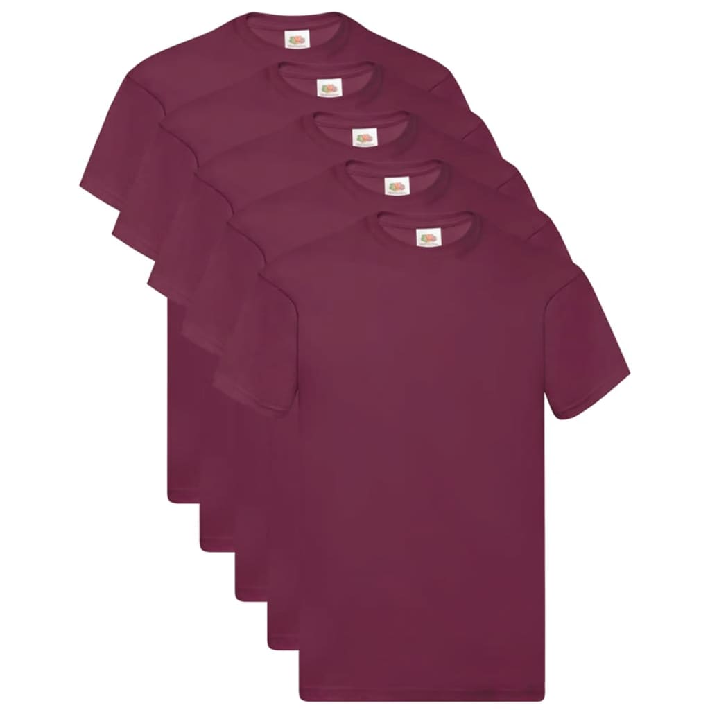 

Fruit of the Loom T-shirts Original 5 st L katoen bordeauxrood