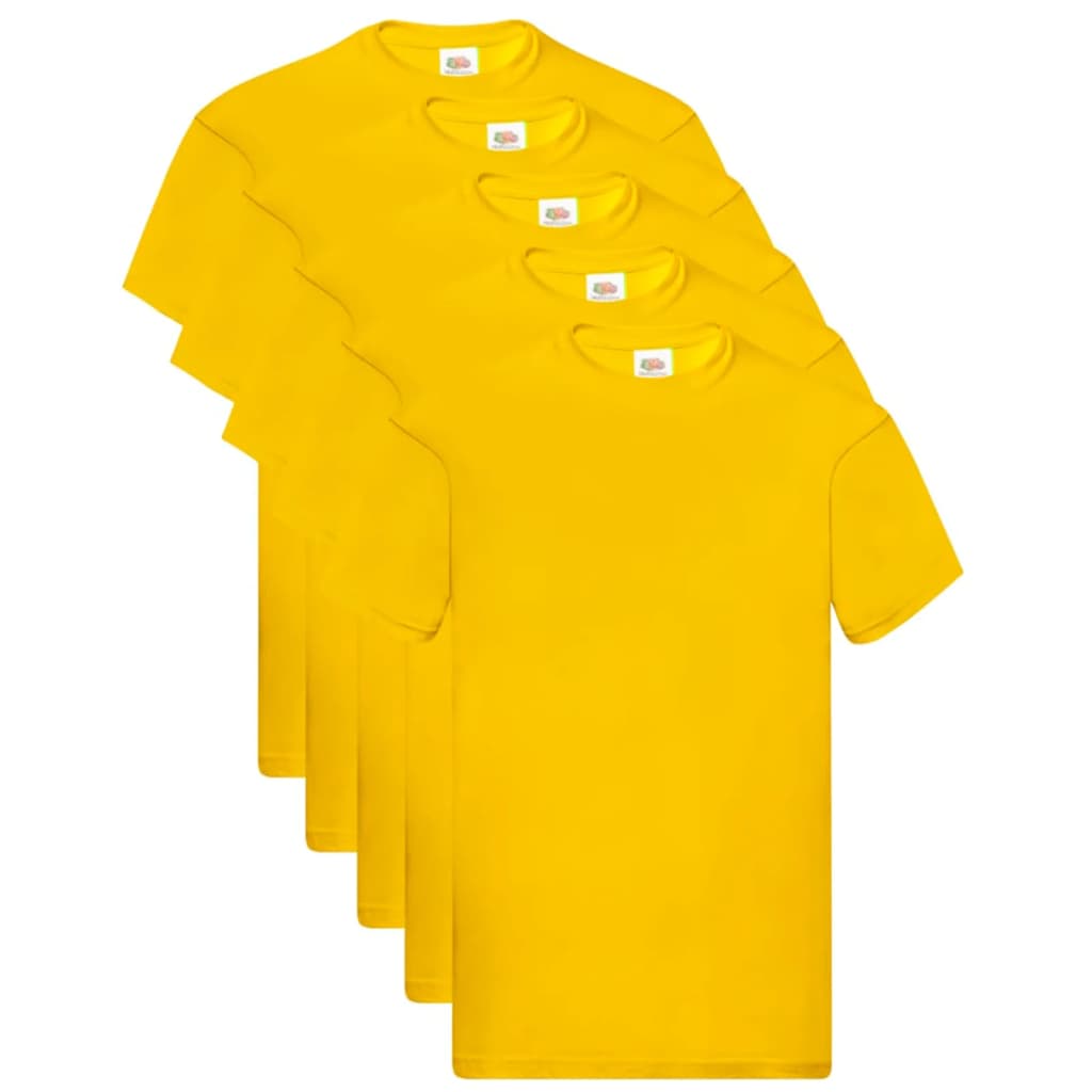 

Fruit of the Loom T-shirts Original 5 st XL katoen geel