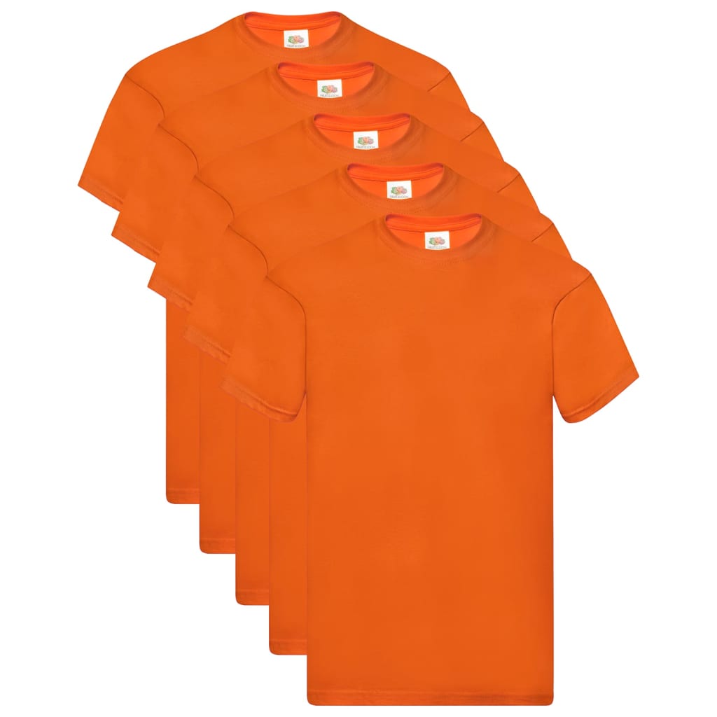 

Fruit of the Loom T-shirts Original 5 st S katoen oranje