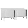 vidaXL t&ouml;&ouml;lauad liugustega 2 tk, 240x50x(95-97) cm, roostevaba teras