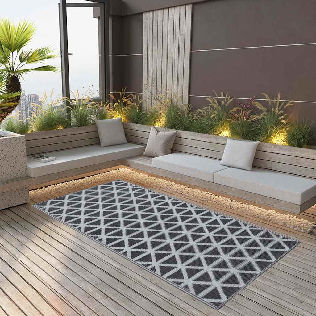 vidaXL Outdoor-Teppich ARAKIL Schwarz 120x180 cm PP
