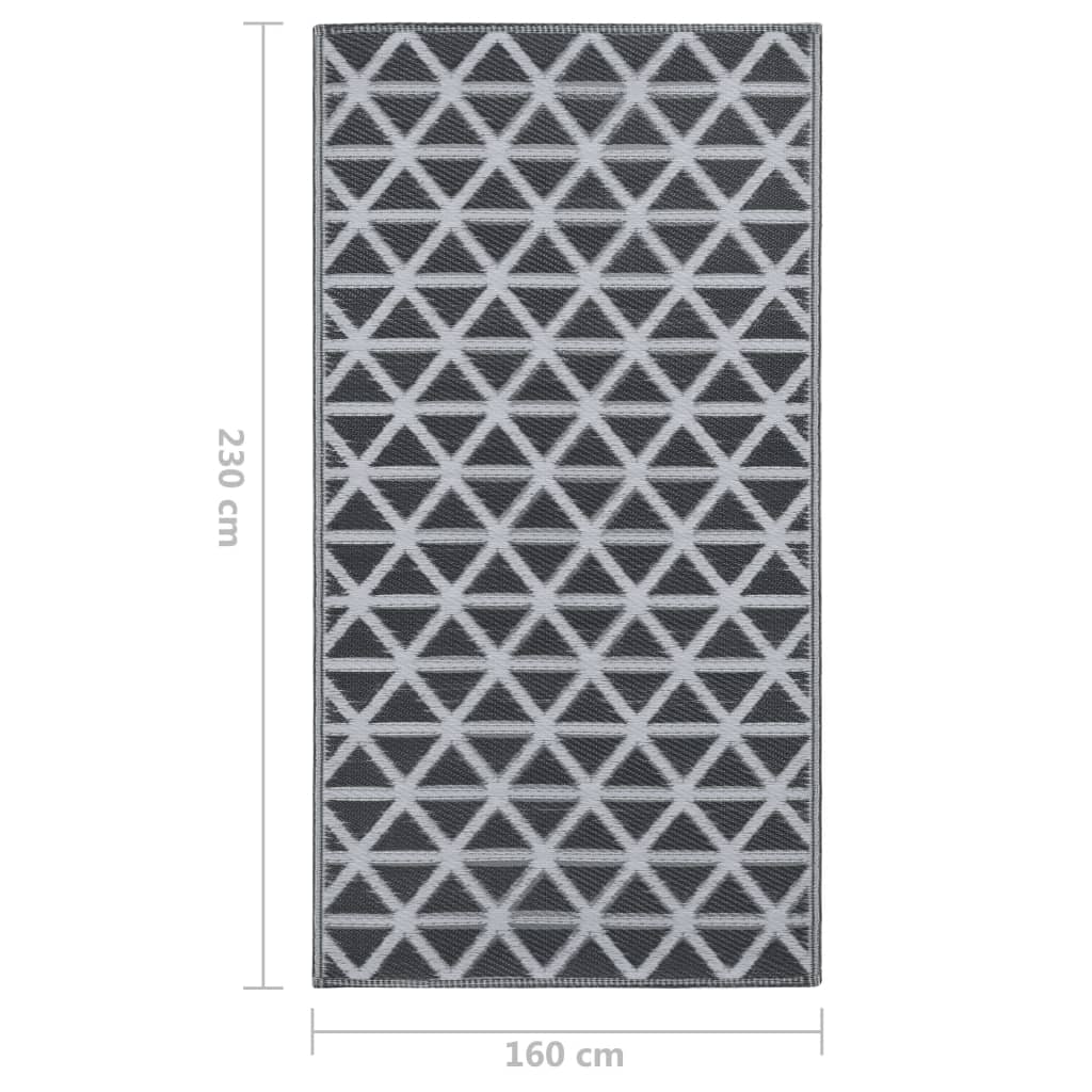 Fekete PP kültéri szőnyeg 160 x 230 cm 