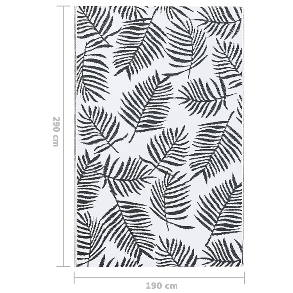 Outdoor-Teppich Weiß und Schwarz 190×290 cm PP kaufen 7