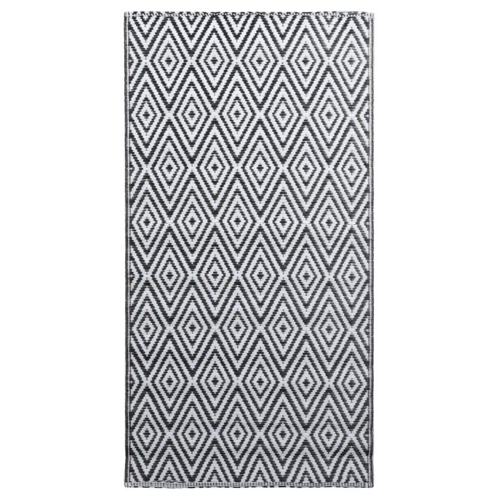 Outdoor-Teppich Weiß und Schwarz 120×180 cm PP kaufen 2