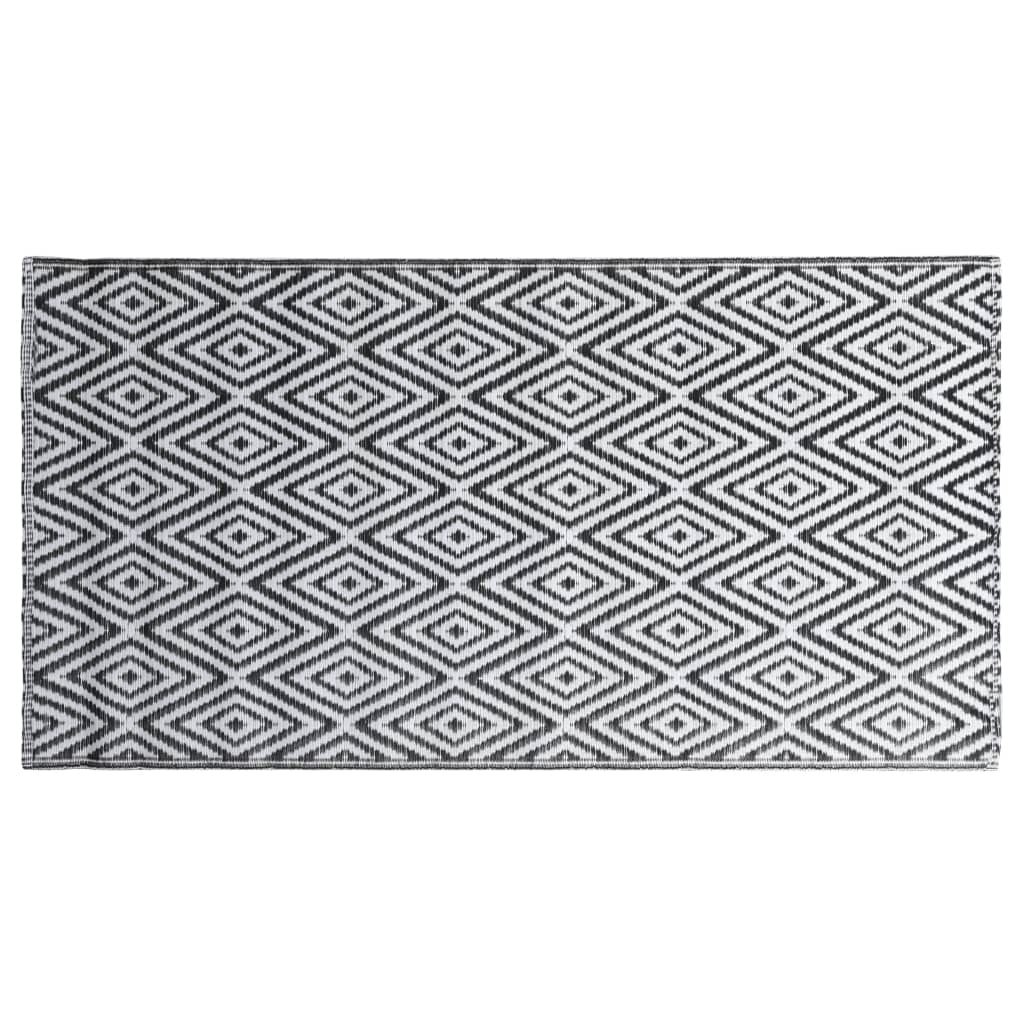 Outdoor-Teppich Weiß und Schwarz 190×290 cm PP kaufen 3
