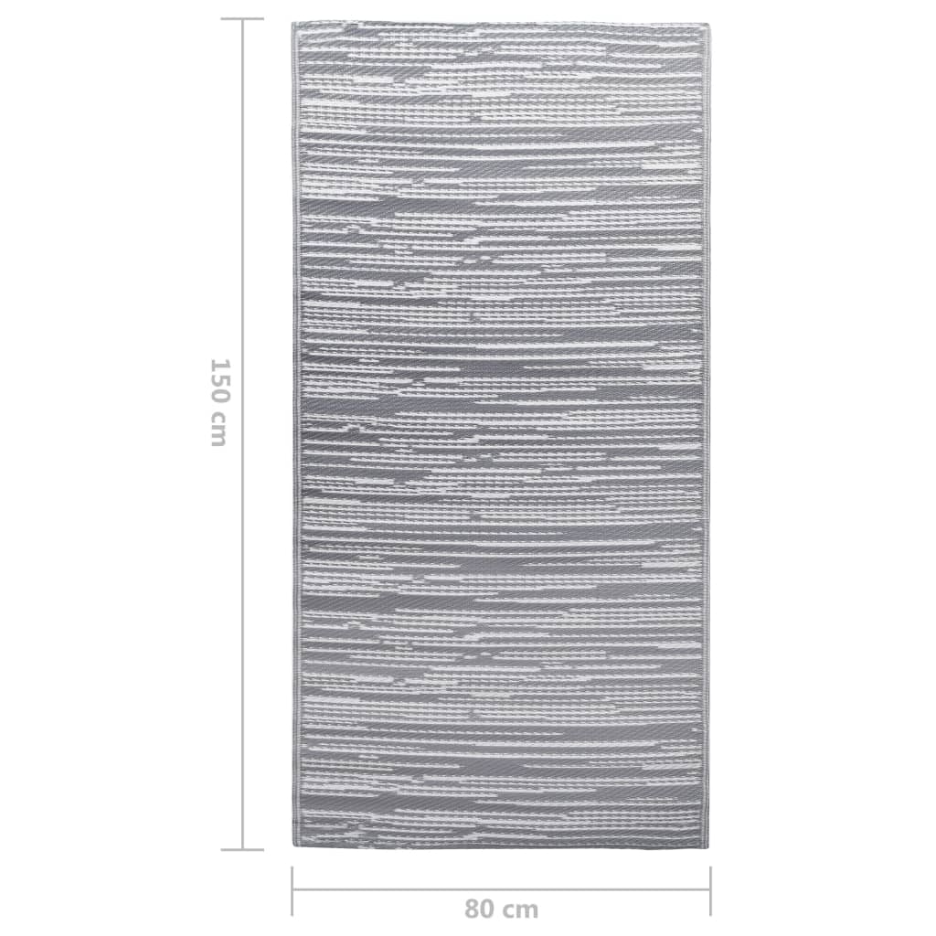 Szürke PP kültéri szőnyeg 80 x 150 cm 