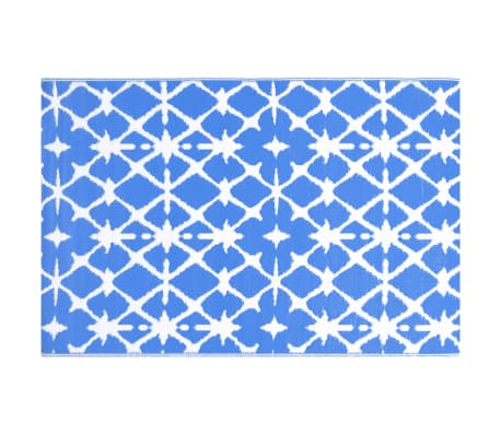 vidaXL Outdoor-Teppich Blau und Weiß 80x150 cm PP