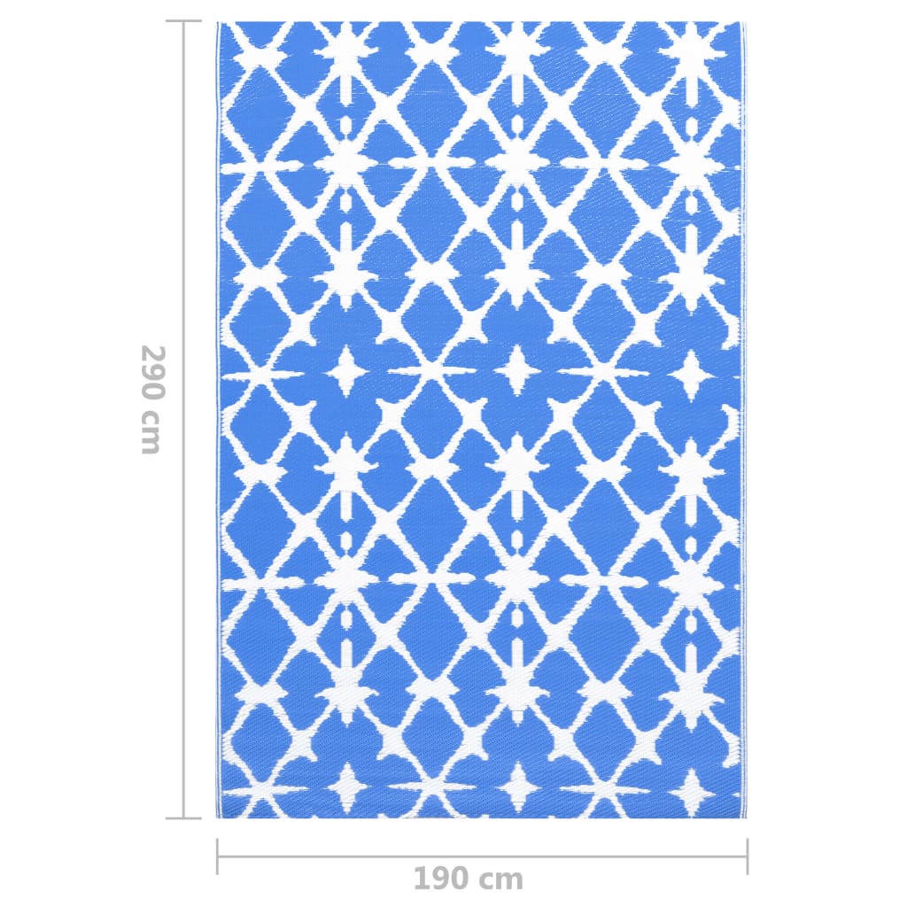  Vonkajší koberec modro-biely 190x290 cm PP