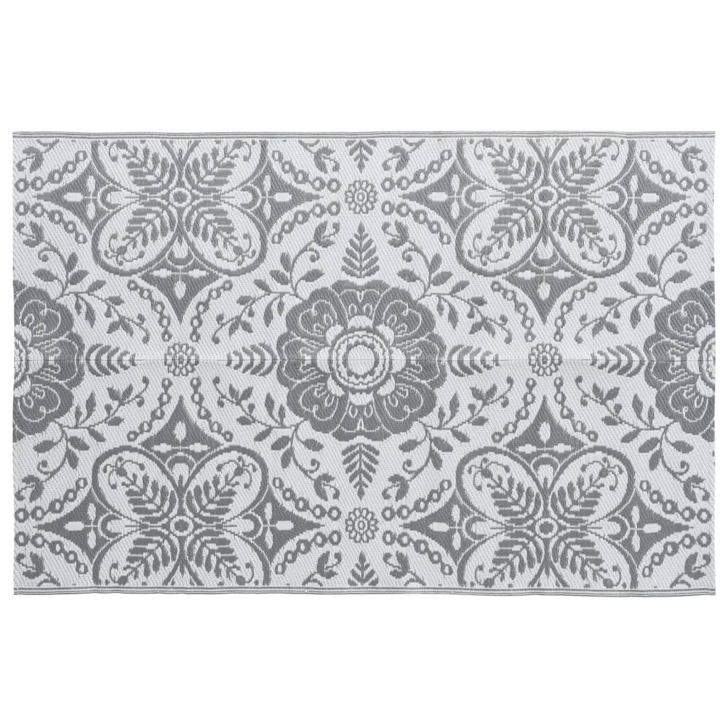 vidaXL Buitenkleed ARAKIL 120x180 cm PP lichtgrijs afbeelding