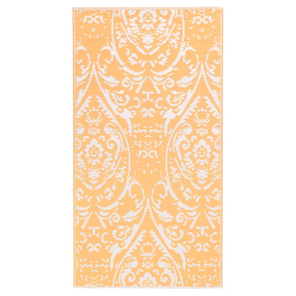 Covor de exterior, portocaliu/alb, 80×150 cm, PP