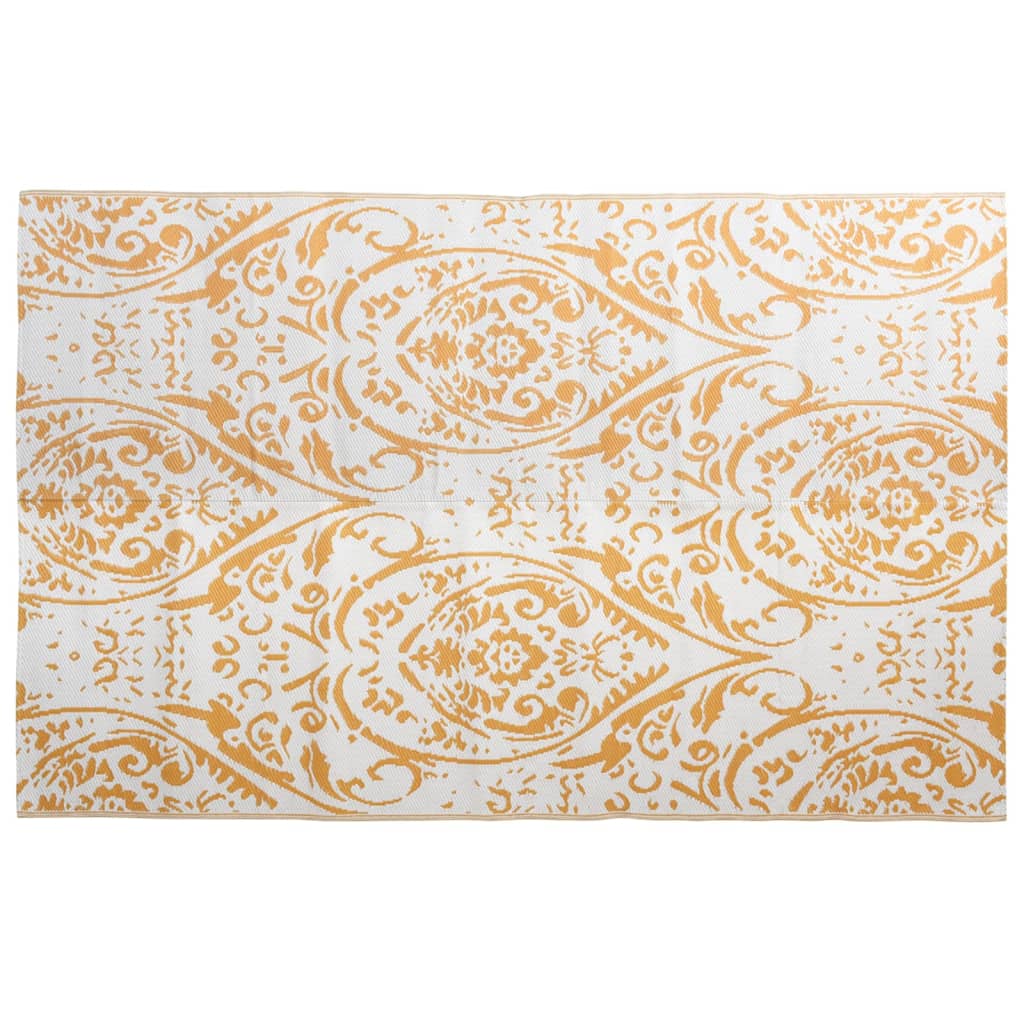 Covor de exterior, portocaliu/alb, 190×290 cm, PP