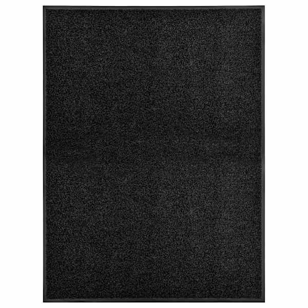 vidaXL uksematt pestav, must, 90 x 120 cm