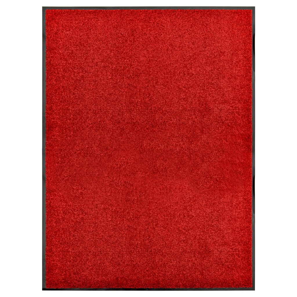 vidaXL Fußmatte Waschbar Rot 90x120 cm