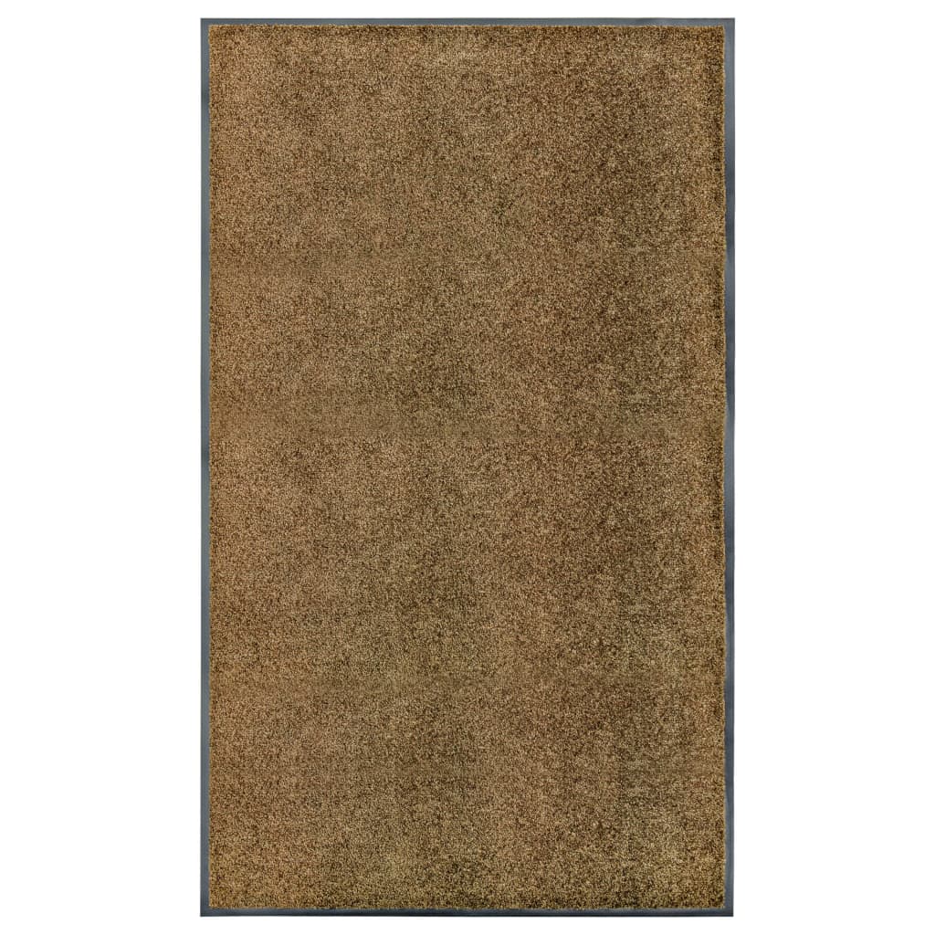 vidaXL Paillasson lavable Marron 90x150 cm