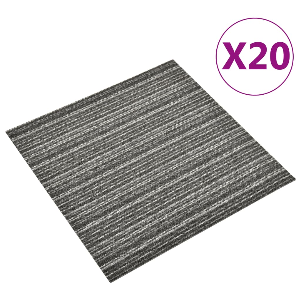 vidaXL Plăci de pardoseală, 20 buc., antracit cu dungi, 50x50 cm, 5 m²