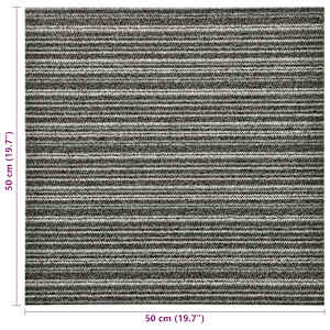 Koberec 20 pcs Pruhovaná antracitová 50 x 50 cm - obrázek 8