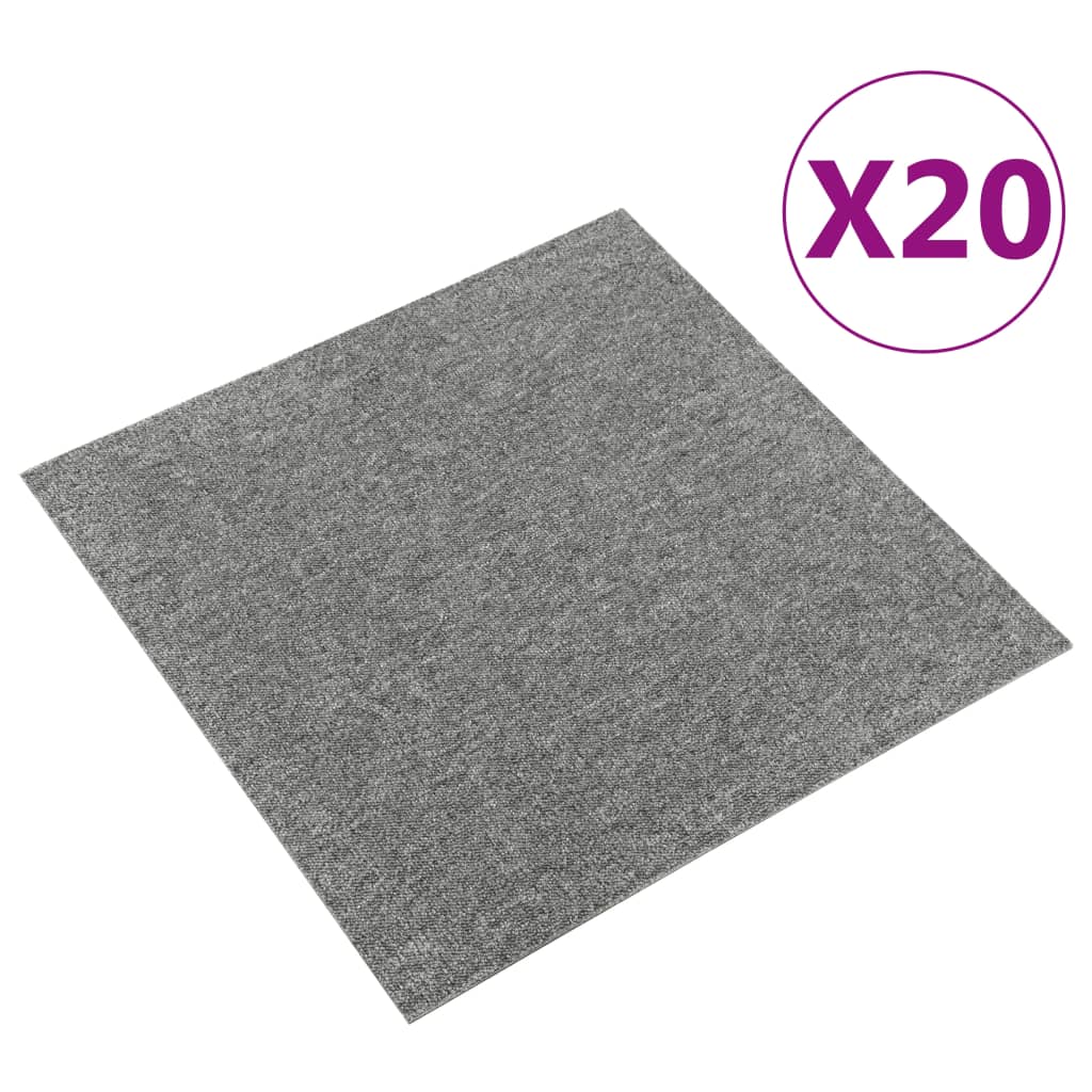 vidaXL Teppichfliesen 20 Stk. 5 m² 50x50 cm Grau