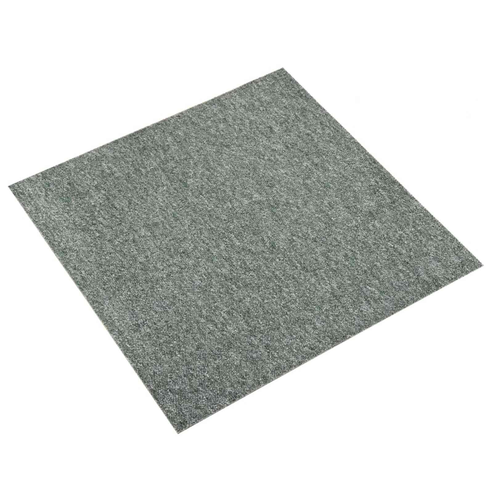 vidaXL Covor 20 pcs Verde 50 x 50 cm 100% polipropilenă