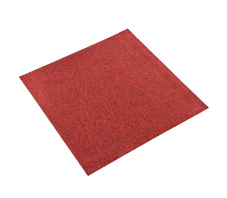 vidaXL Baldosas de suelo de moqueta 20 uds 5 m² 50x50 cm rojo