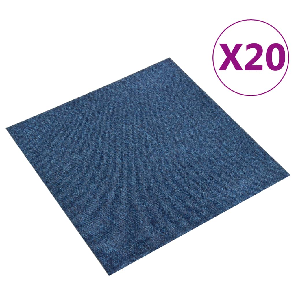 8: vidaXL tæppefliser 20 stk. 5 m² 50x50 cm mørkeblå