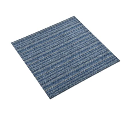 vidaXL Baldosas de suelo de moqueta 20 uds 5 m² 50x50 cm azul rayado