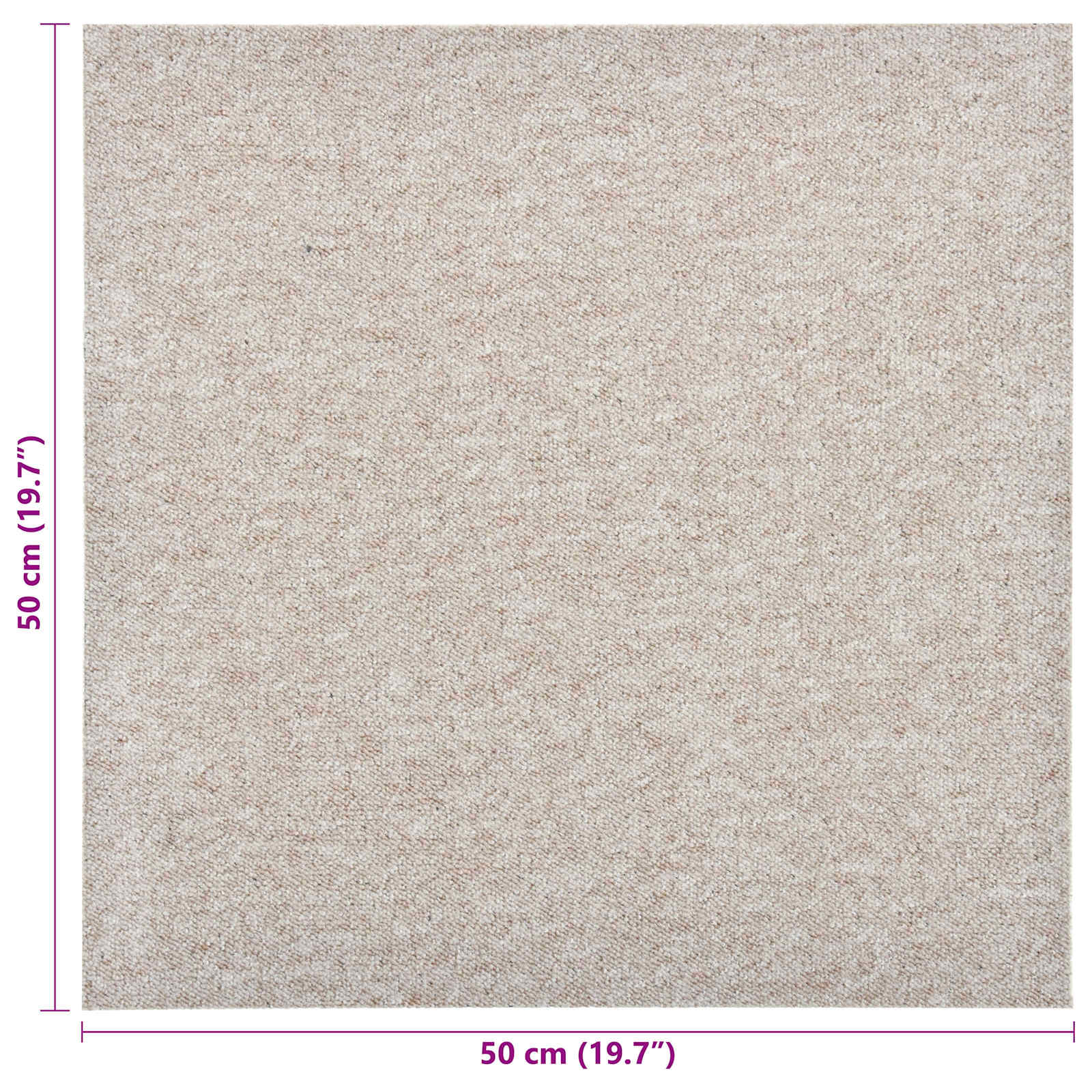 Tapijt 20 pcs Licht Beige 50 x 50 cm 100% Polypropyleen image 8