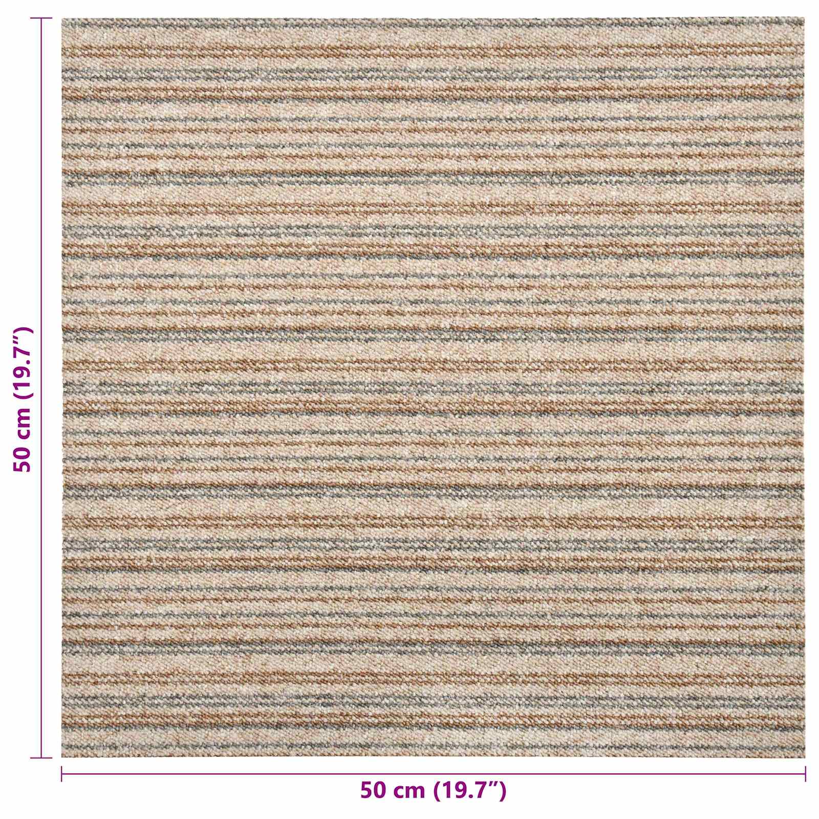 Tapijt 20 pcs Gestreept Beige 50 x 50 cm 100% Polypropyleen image 8