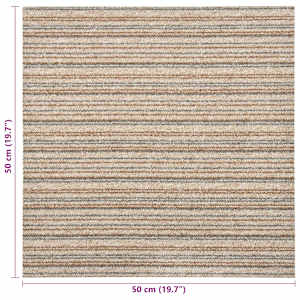 Koberec 20 pcs Pruhovaná béžová 50 x 50 cm 100% polypropylen - obrázek 8
