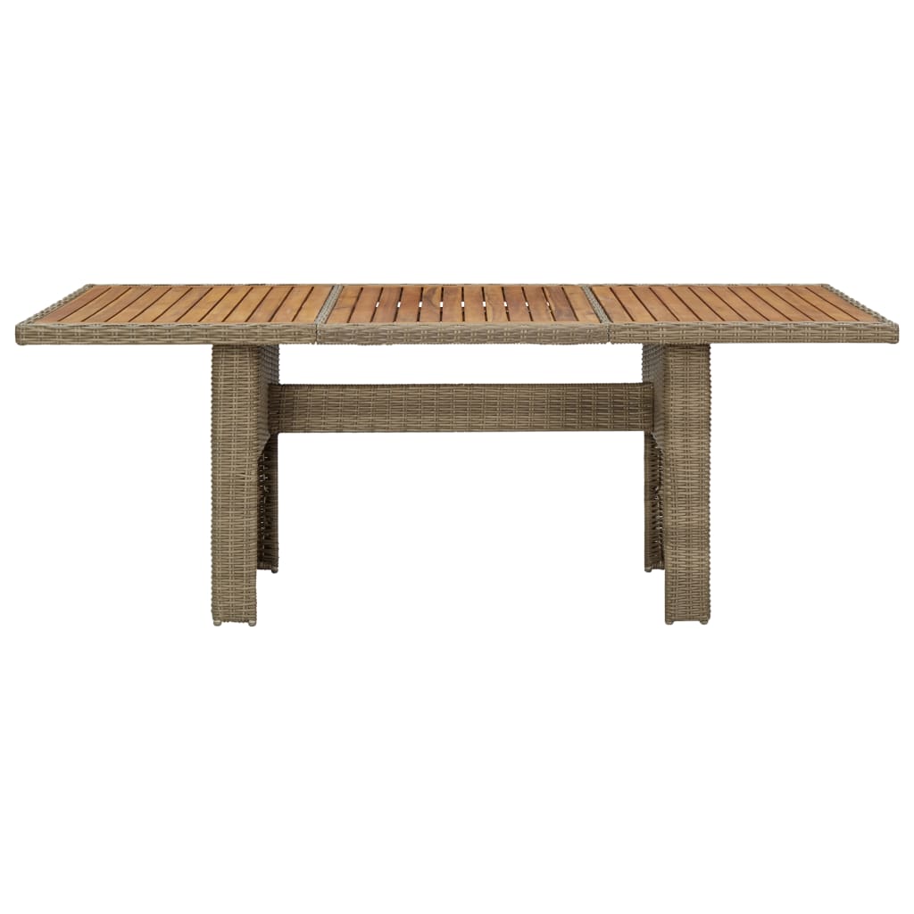 

vidaXL Tuintafel 200x100x74 cm poly rattan bruin