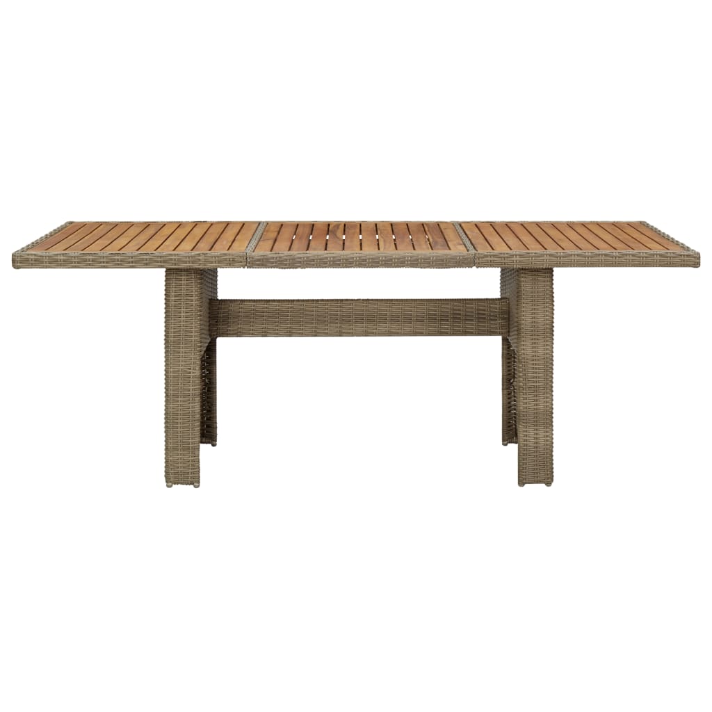 vidaXL barna polyrattan kerti étkezőasztal 200 x 100 x 74 cm