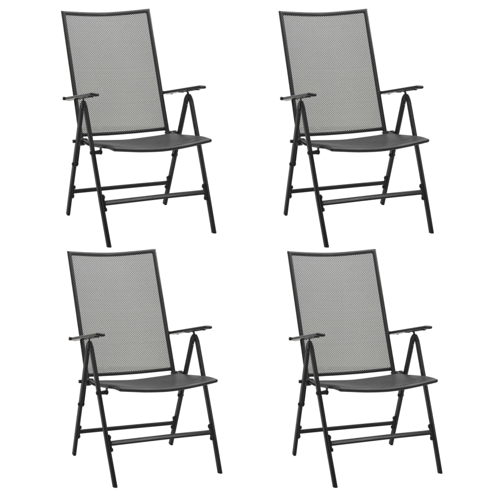 vidaXL foldbare havestole 4 stk. trådnet stål antracitgrå