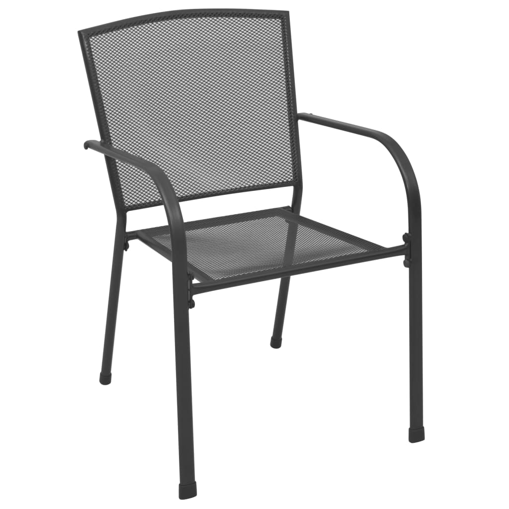 vidaXL Tuinstoelen 4 st mesh ontwerp staal antraciet afbeelding