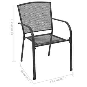 Zahradní židle 4 ks pletivový design antracitové ocel - obrázek 5
