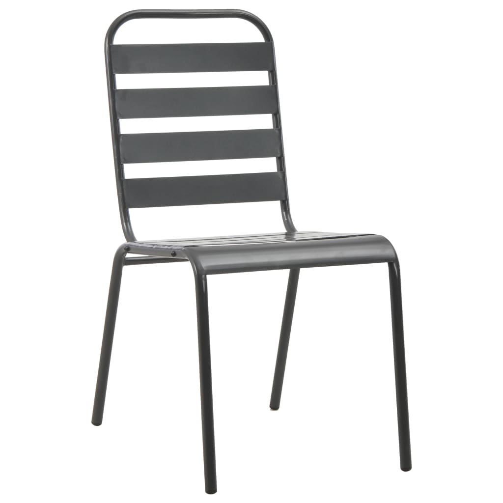 vidaXL Tuinstoelen 4 st gelat ontwerp staal donkergrijs afbeelding
