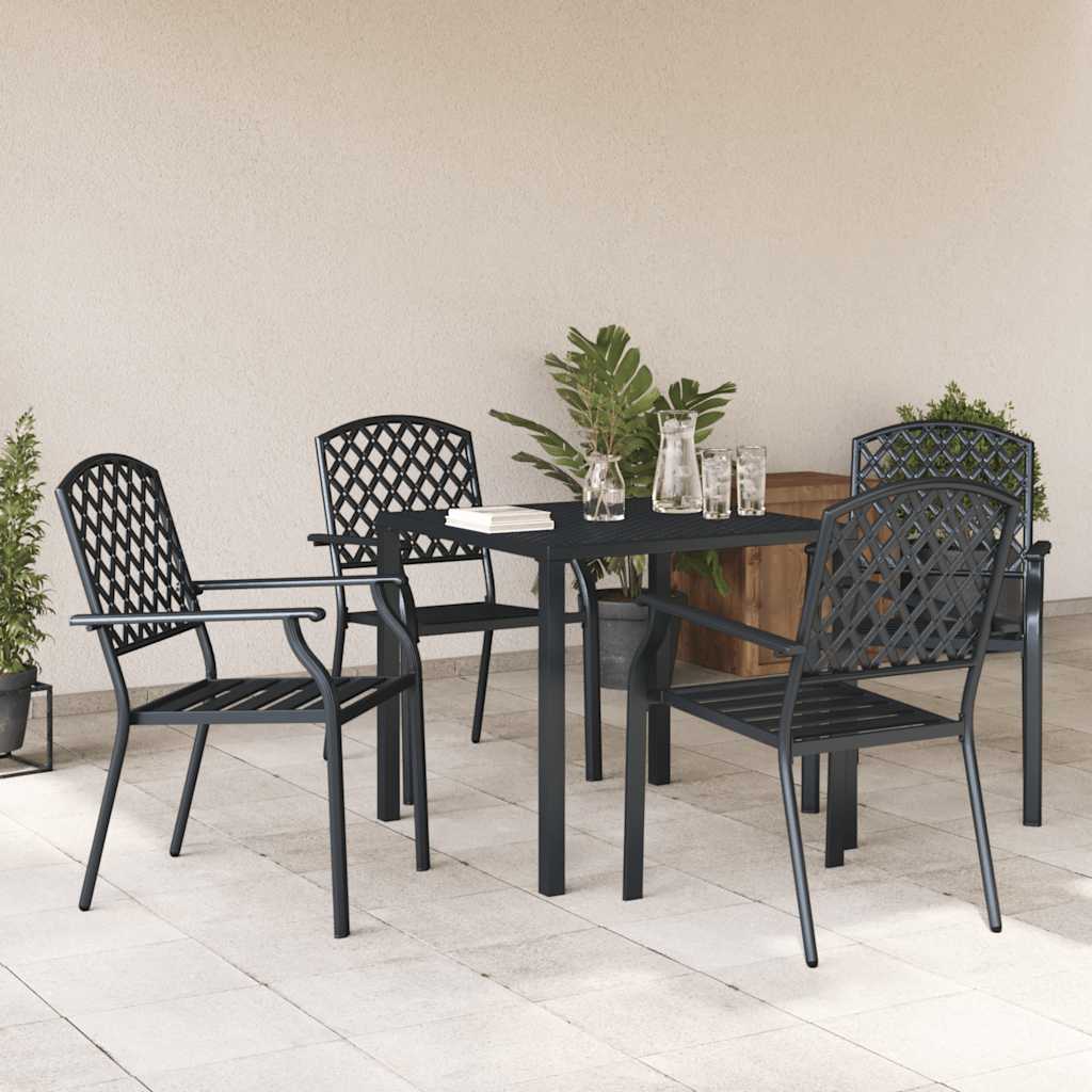 vidaXL Tuinstoelen 4 st mesh ontwerp staal antraciet