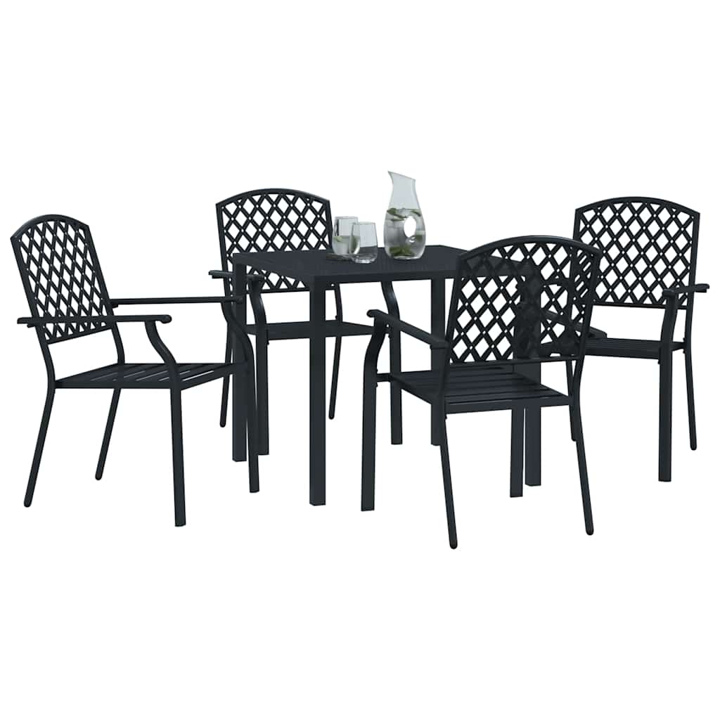Outdoor Chairs 4 Pcs Mesh Design Steel Black VidaXL 14 width=274
