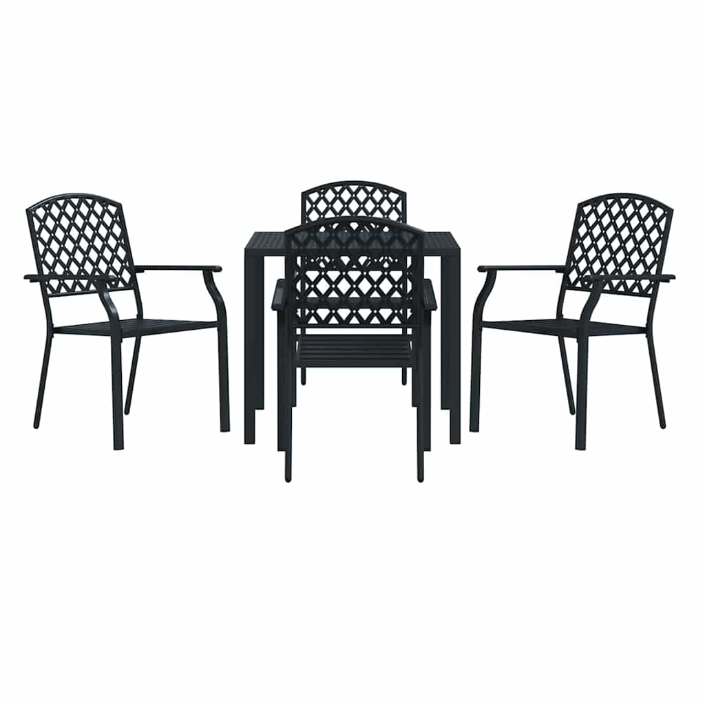 Outdoor Chairs 4 Pcs Mesh Design Steel Black VidaXL 17 width=274