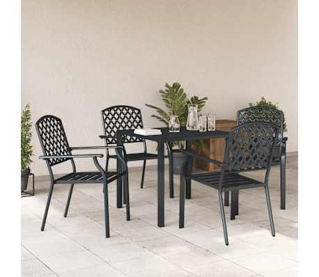 vidaXL Utestoler 4 stk nettingdesign stål antrasitt