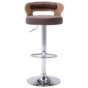 vidaXL Baro taburetės, 2vnt., taupe, išlenkta mediena ir audinys